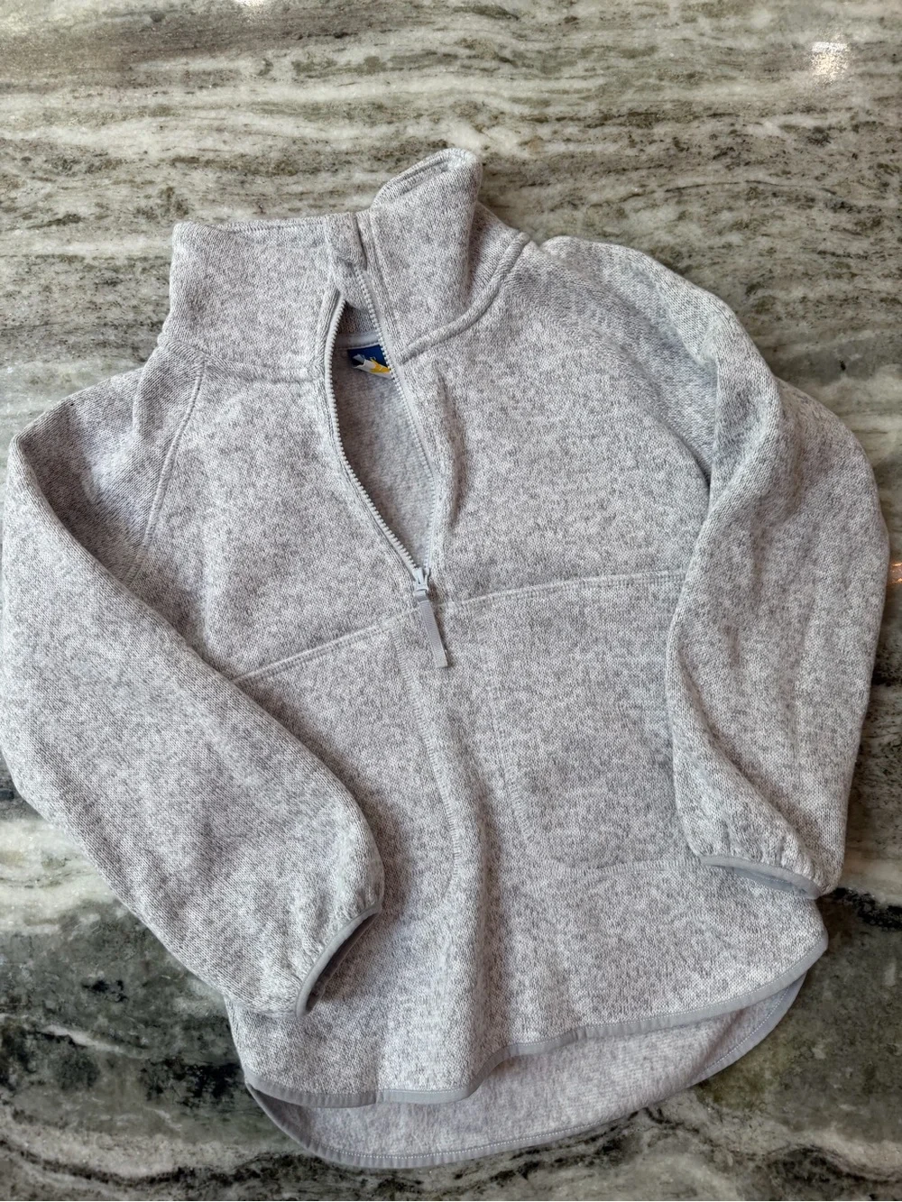 Old Navy Light Heather Gray Quarter-Zip Kids Fleece Pullover Youth XS (5)